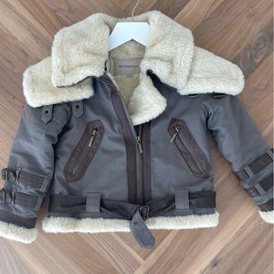 Burberry Kids Winter Jacket with detachable shearling collar